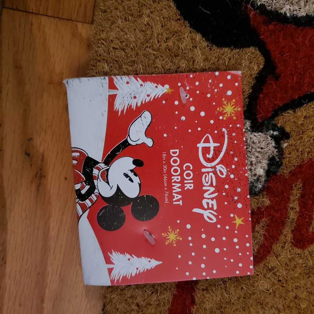 Mickey and Minnie Mouse Christmas Holiday Outdoor Doormat welcome